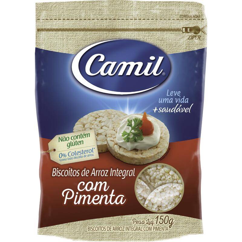 Camil biscoito de arroz integral com pimenta (150 g)