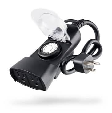 Defiant 15 Amp 24-Hour Outdoor Plug-In Mechanical Timer With 2-Grounded  Outlets, Black