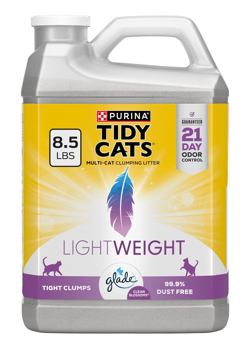 Purina Tidy Cats Light Weight With Glade Multi-Cat Clumping Litter, Clean Blossoms (8.5 lbs)