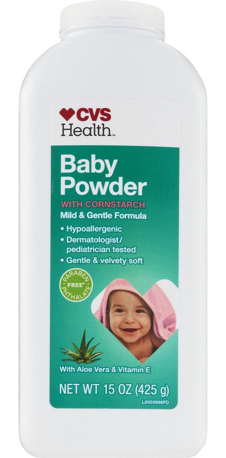 Cvs Health Aloe Vera & Vitamin E Baby Powder With Cornstarch, 4 Oz