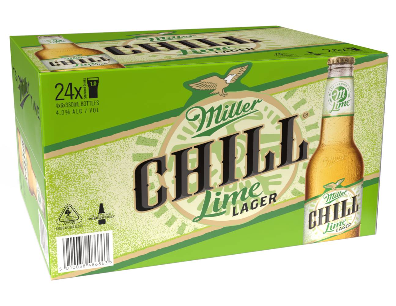 Miller Chill Premium Bottle 330mL x Pack 24