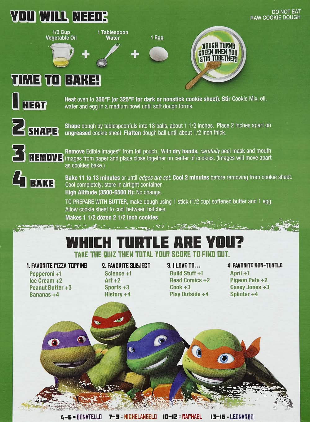 Betty Crocker Teenage Mutant Ninja Turtles Shell-Shocked Sugar