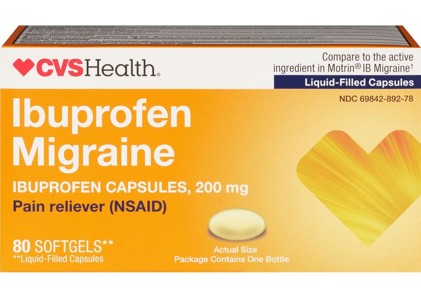 CVS Health Ibuprofen Migraine 200 mg Softgels (80 ct)