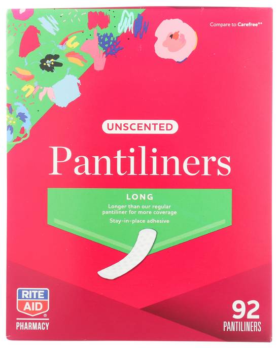 Rite Aid Long Pantiliners - Unscented, 92 ct