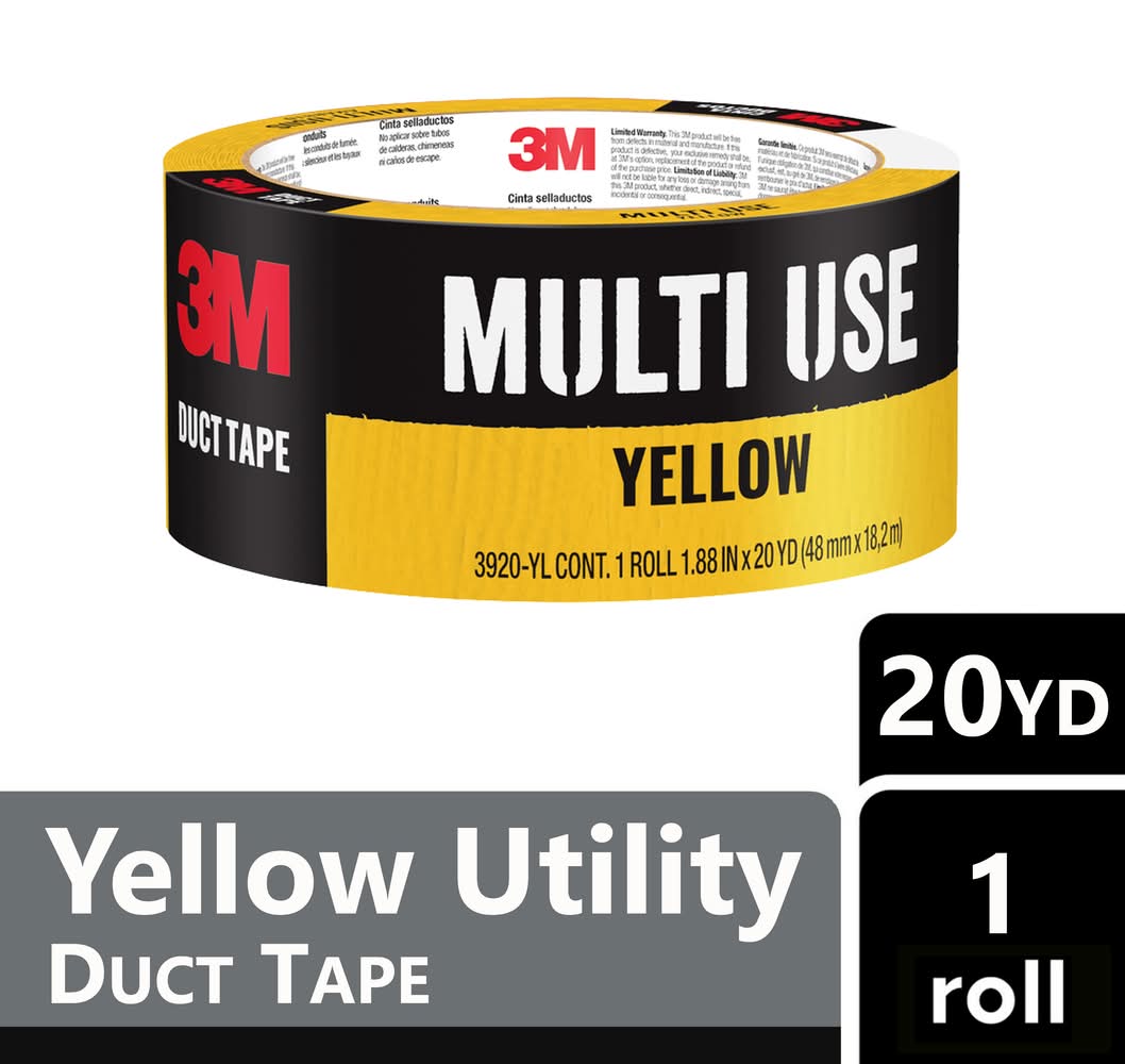 3M Yellow Rubberized Duct Tape 1.88-in x 20 Yard(s)