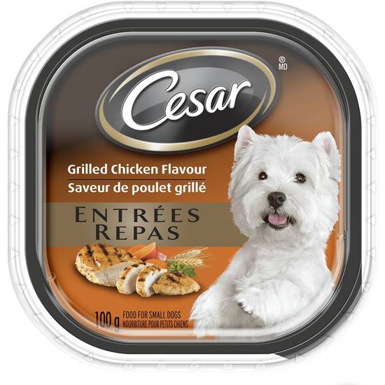 Cesar repas pour petits chiens à saveur de poulet grillé (100 g) - entrées: grilled chicken flavour (100 g)