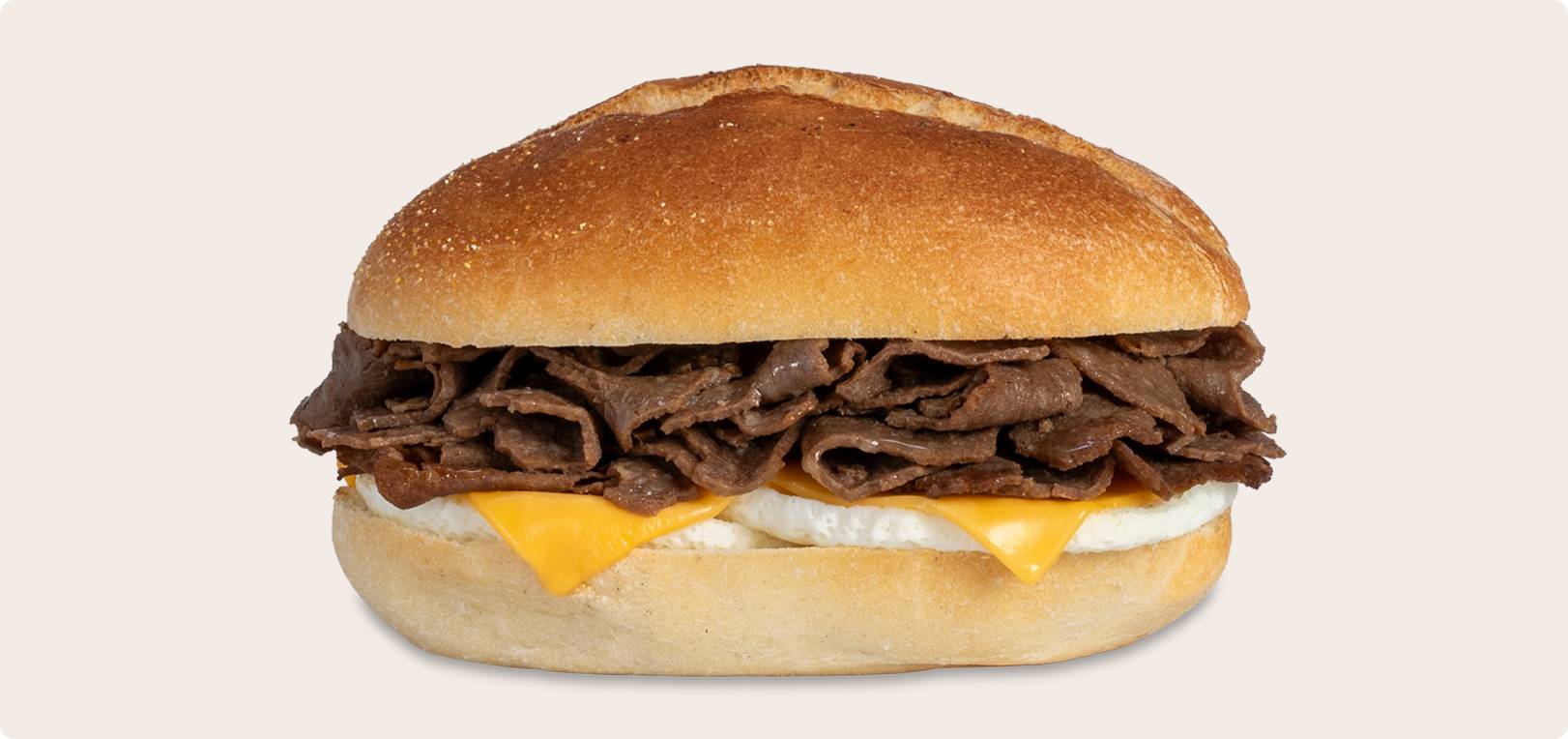 Steak, Egg & Cheese on a Portuguese Roll