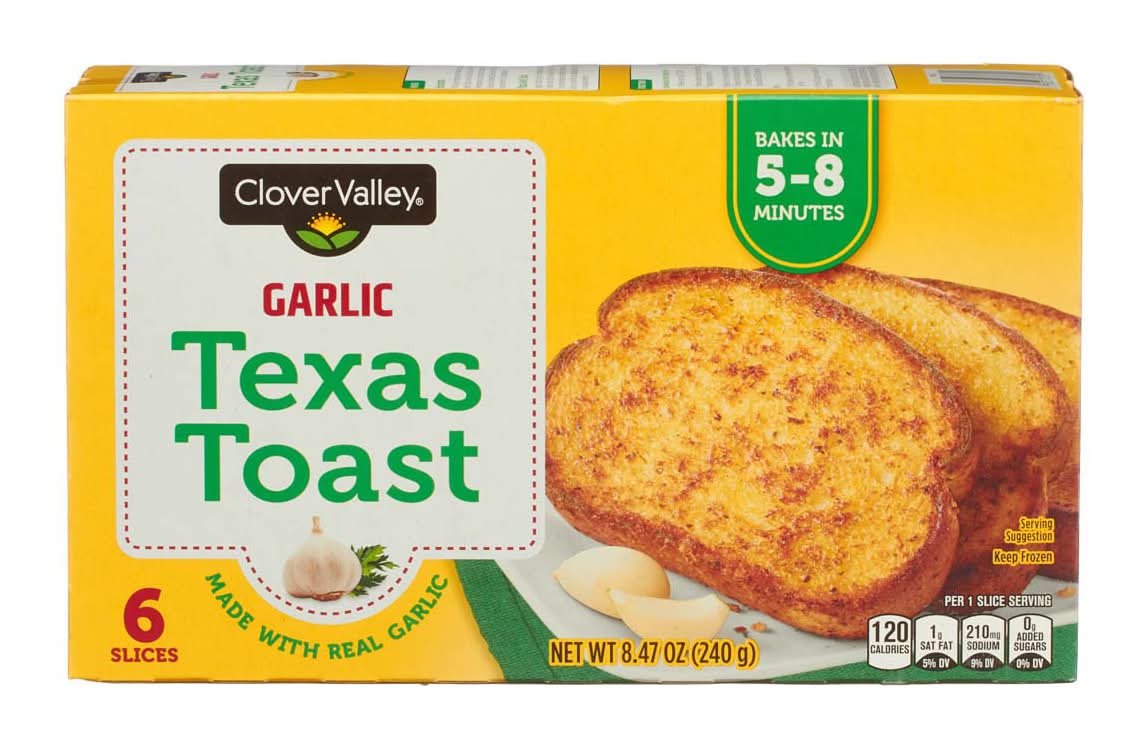 Clover Valley Garlic Texas Toast 6 Slices 8.47 Oz