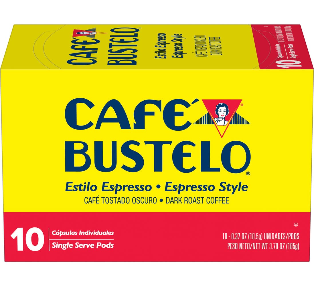 Café Bustelo Dark Roast Coffee K-Cup Pods, Espresso Style (10 x 0.37 oz)