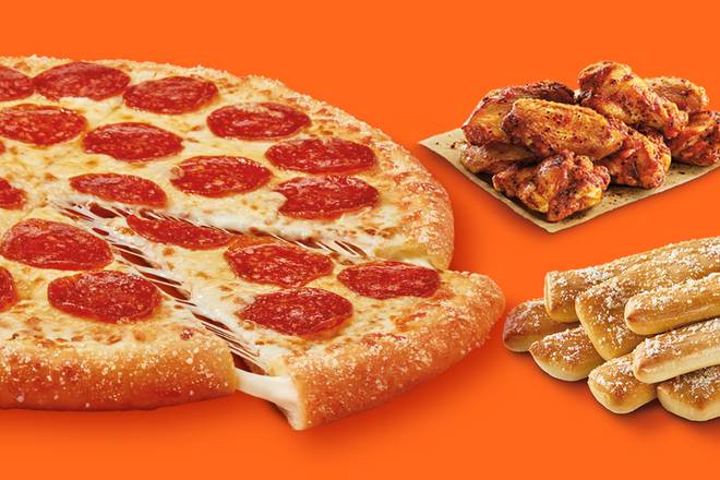 Game Day Large Bundle: Large Stuffed Crust Pepperoni Caesar Wings & Crazy Bread