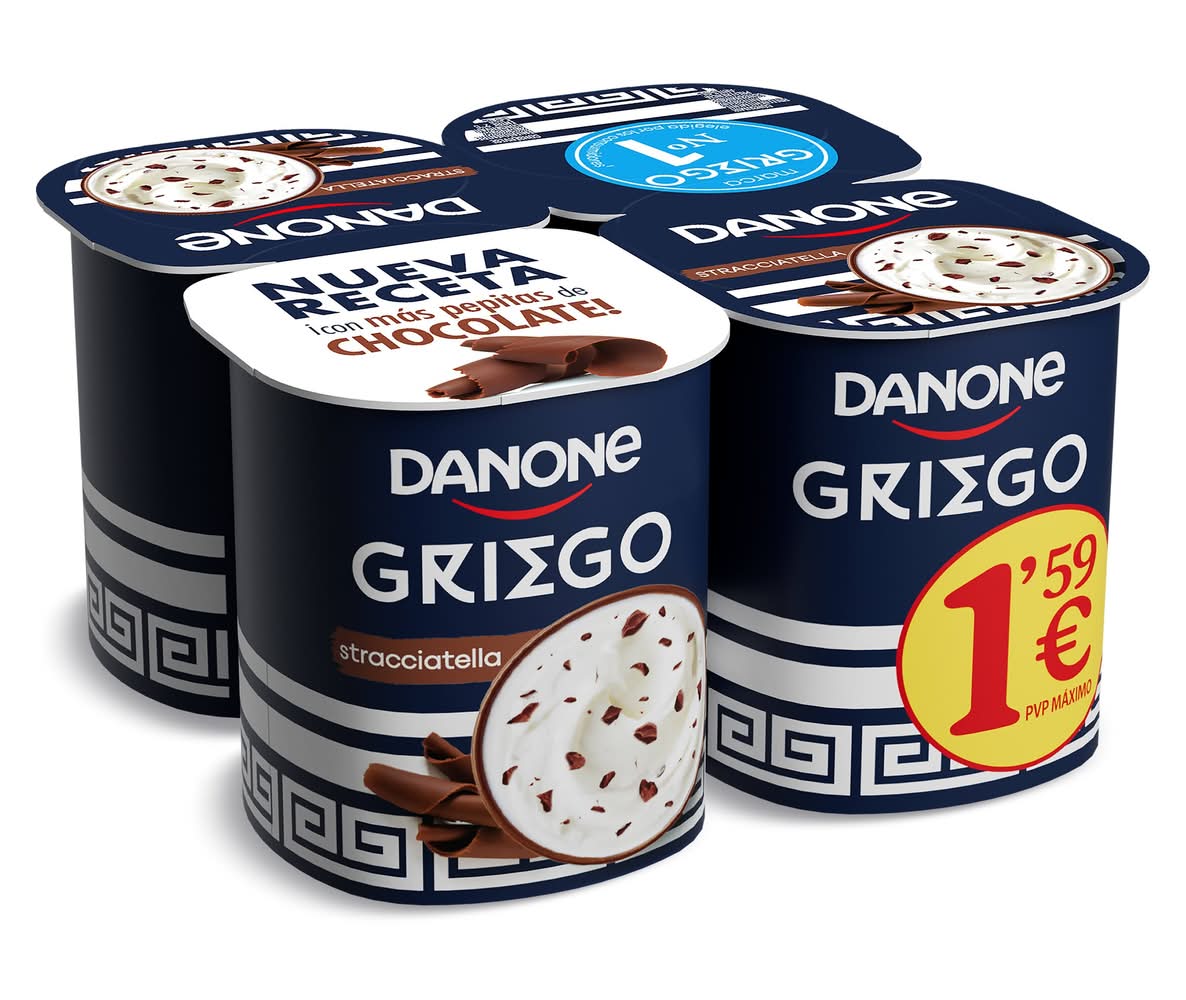 Yogur Griego Stracciatella Danone Vaso 4 X 110 G
