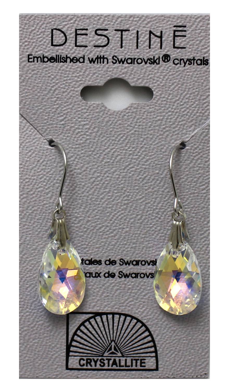 Crystallite Destine Ab Teardrop Dangle Earrings