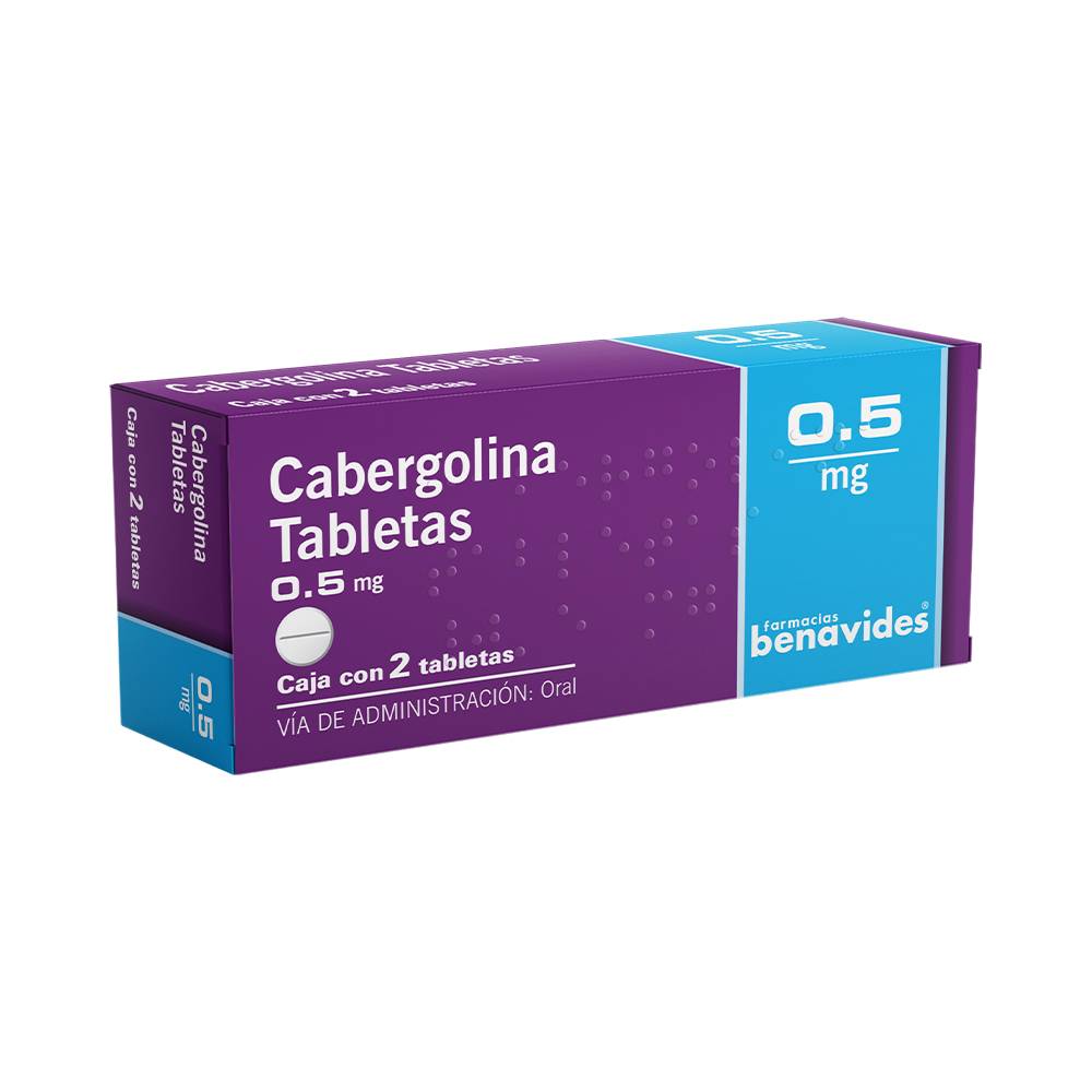Farmacias benavides cabergolina tabletas 0.5 mg (2 tabletas)