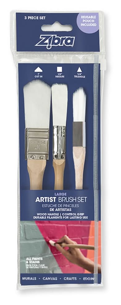 Zibra Multiple Sizes Reusable Assorted Specialty Craft Brush