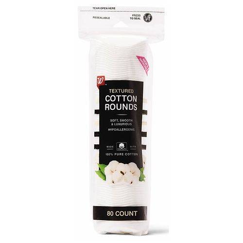 Walgreens Textured Cotton Rounds, Soft, Smooth & Luxurious - 80.0 ea x 48 pack