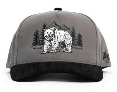 Waggle Grizz Corduroy Brim Cotton Baseball Hat, OSFM