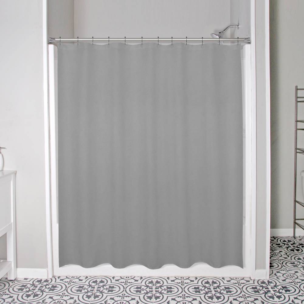 Style Selections 70-in W x 72-in L Gray Solid Polyester Shower Curtain | LW61203PDQ