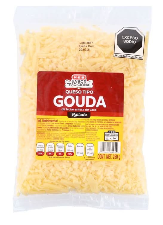 H-E-B · Queso tipo gouda rallado (250 g)