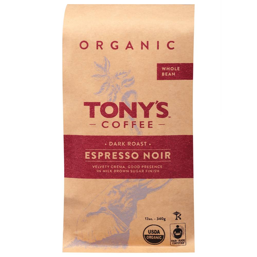 Tony's Coffee Espresso Noir Dark Roast Whole Bean Coffee (12 oz)