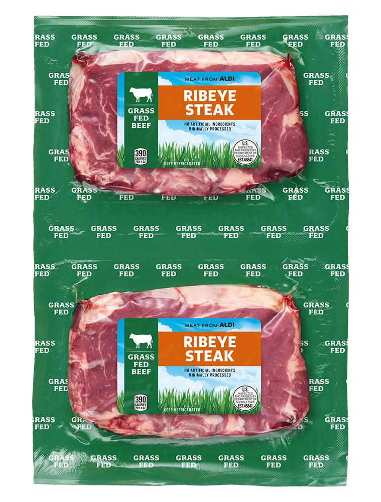 Aldi Grass Fed Beef Ribeye Steaks (2 ct)