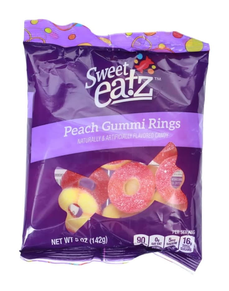 Catawba Candy Co. Sweet Eatz Gummi Rings, Peach (6 oz)