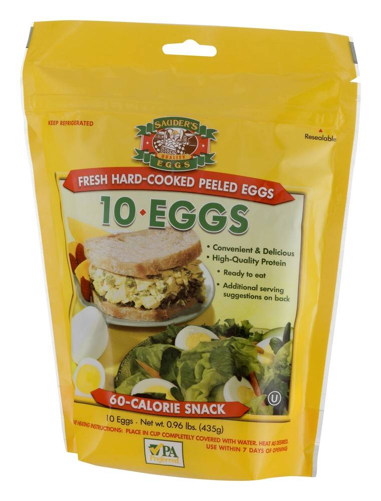 Sauder's Eggs Fresh Hard Cooked Peeled Eggs (0.96 lbs, 10 ct)