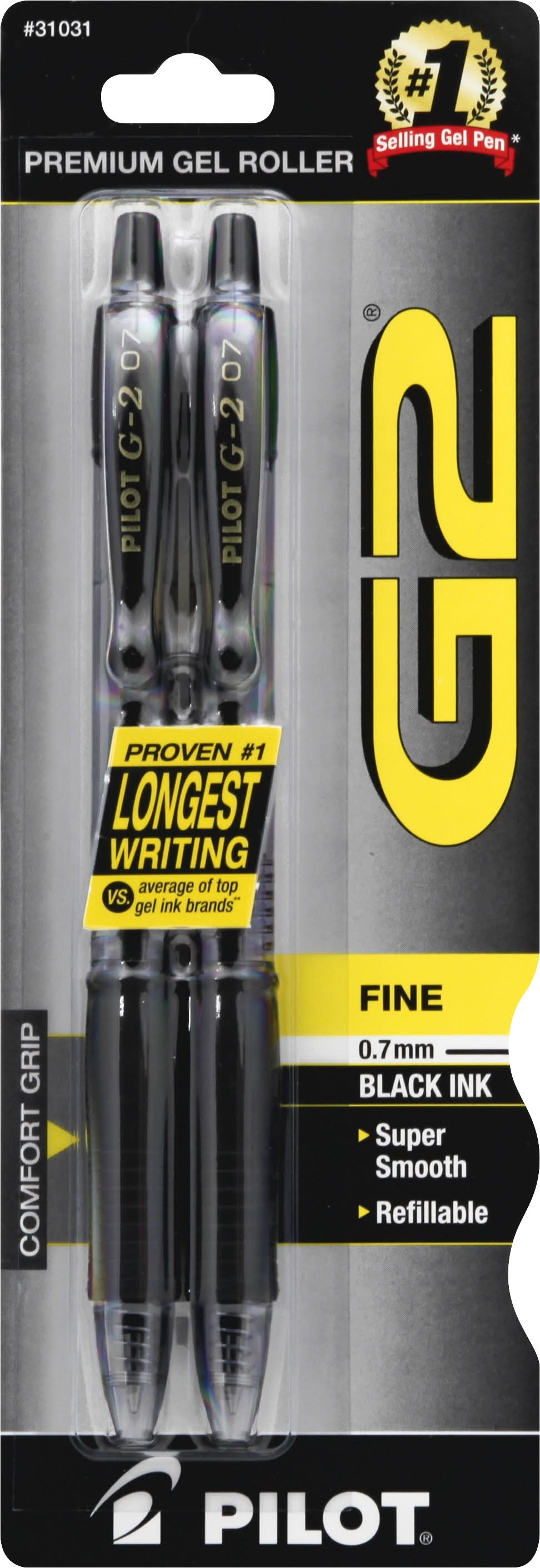 Pilot G2 Fine Ink Pens, Black (1.7 oz, 2 ct)