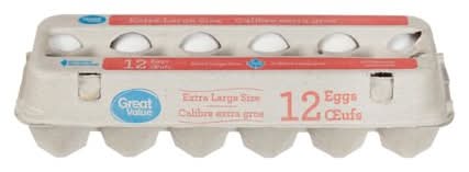 Great Value White Eggs, XL (1 kg, 12 ct)