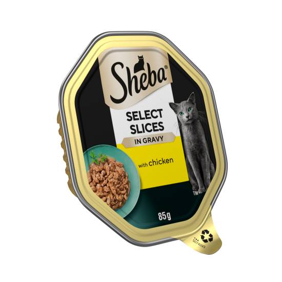 Sheba Select Slices Cat Food Tray With Chicken in Gravy 85g
