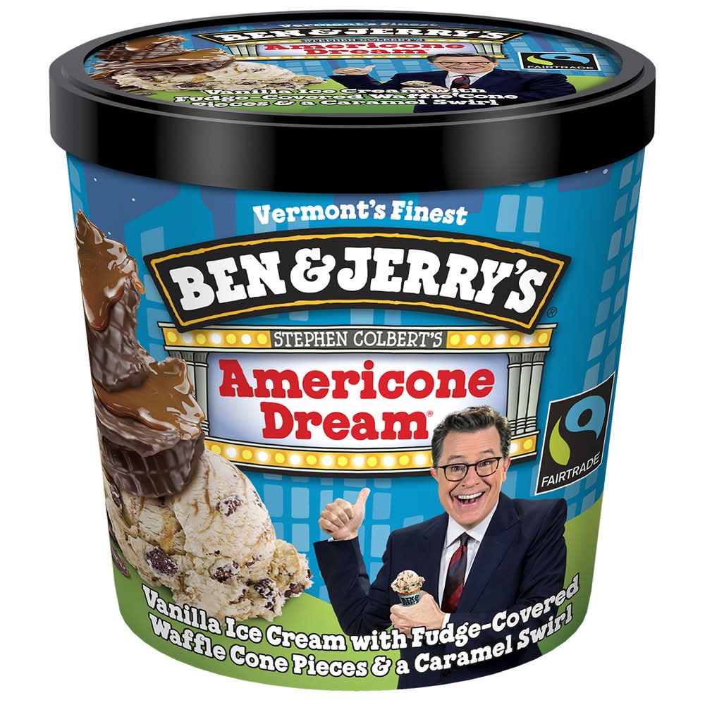 Ben & Jerry's Stephen Colbert's Americone Dream Mini Ice Cream, Vanilla-Caramel (4 fl oz)