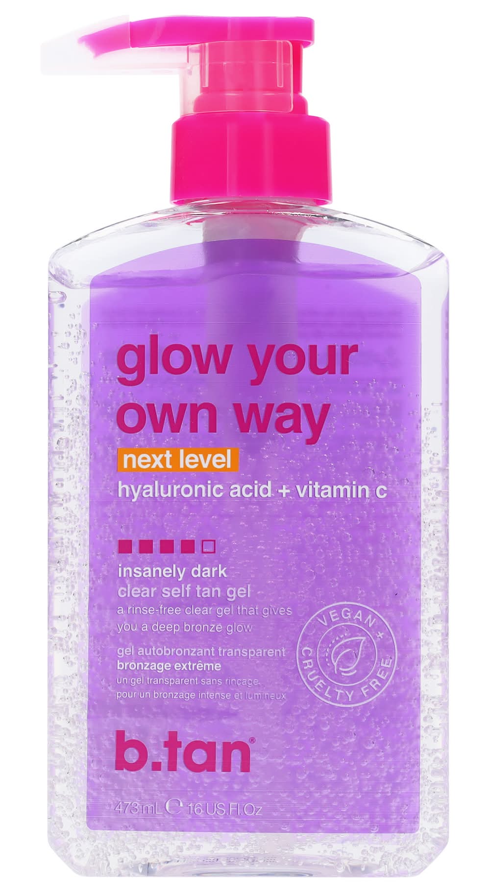 b.tan Glow Your Own Way Next Level Self Insanely Dark Tan Gel (16 fl oz)