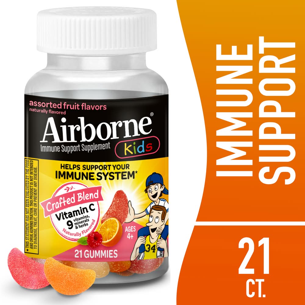 Airborne Kids Assorted Fruit Flavors Immune Support Gummies (6.4 oz)