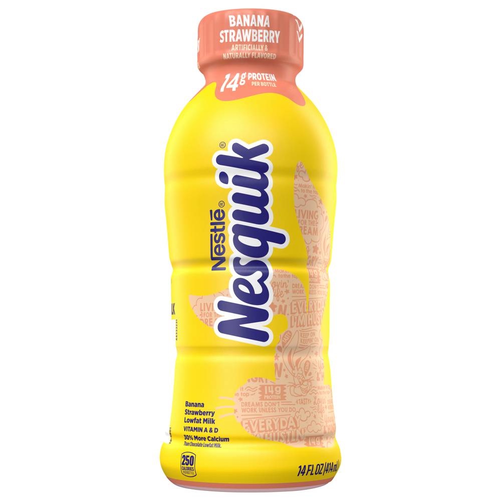 Nesquik Lowfat Milk Bottle (14 fl oz) (banana-strawberry)