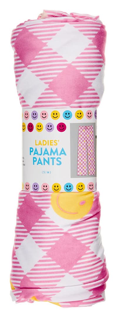 Ladies Smiley Face Pajama Pants, S/M, Assorted
