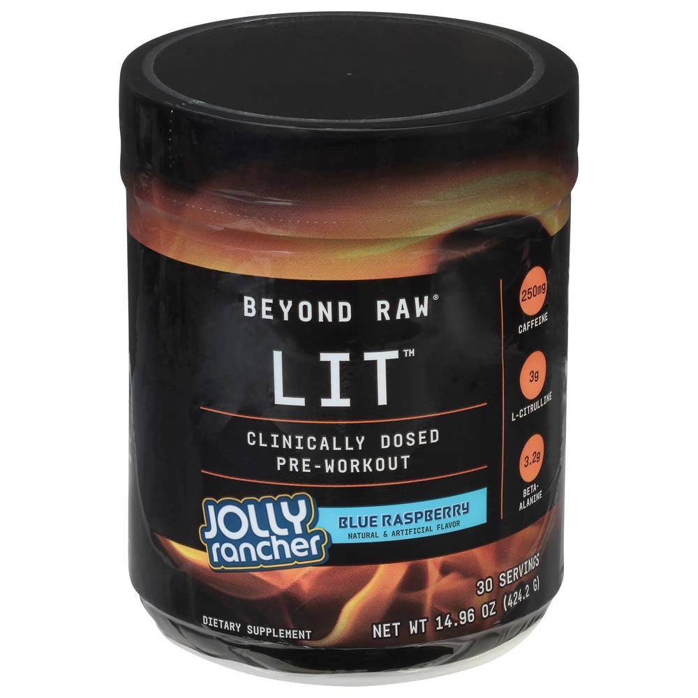 Beyond Raw Lit Jolly Rancher Blue Raspberry Pre-Workout Powder