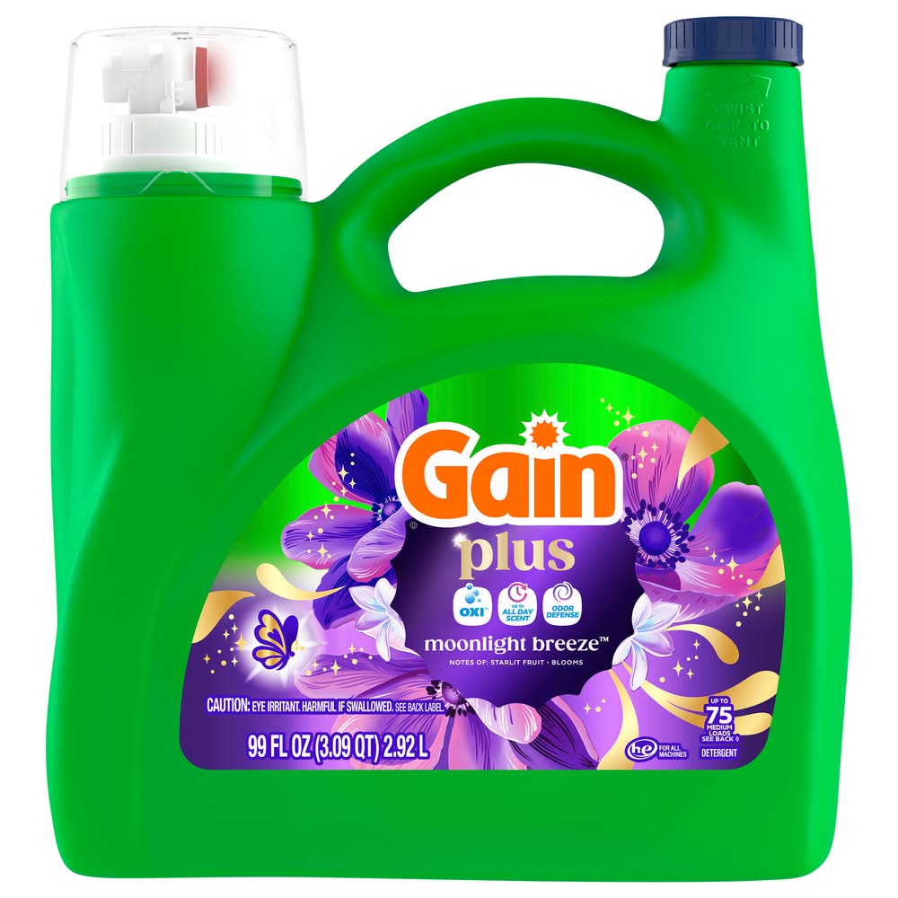 Gain Plus Liquid Laundry Detergent, Moonlight Breeze (99 fl oz)