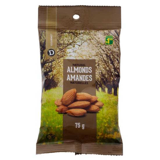 D Gourmet Natural Almonds (75g)