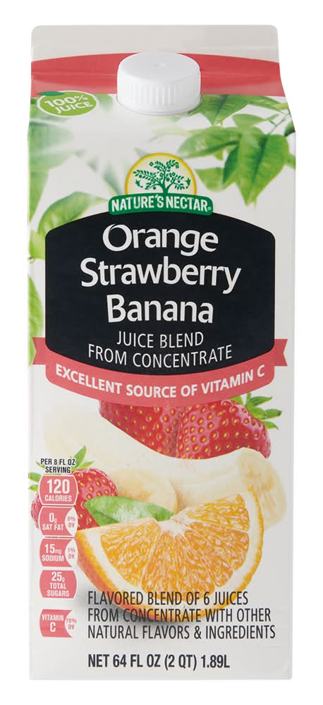 Nature's Nectar 100% Juice Blend From Concentrate, Orange Strawberry Banana (64 fl oz)