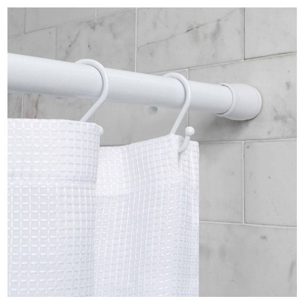 Zenna Home NeverRust Adjustable Tension Shower Rod, 50 to 86 Inches, White