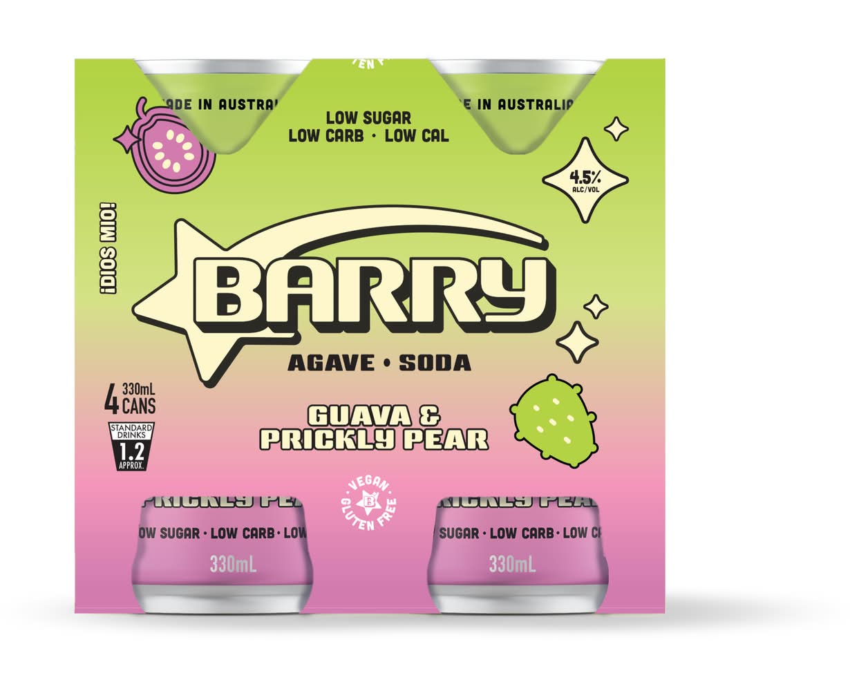 Barry Guava Prickly Pear Agava & Soda Can 330mL x Pack 4