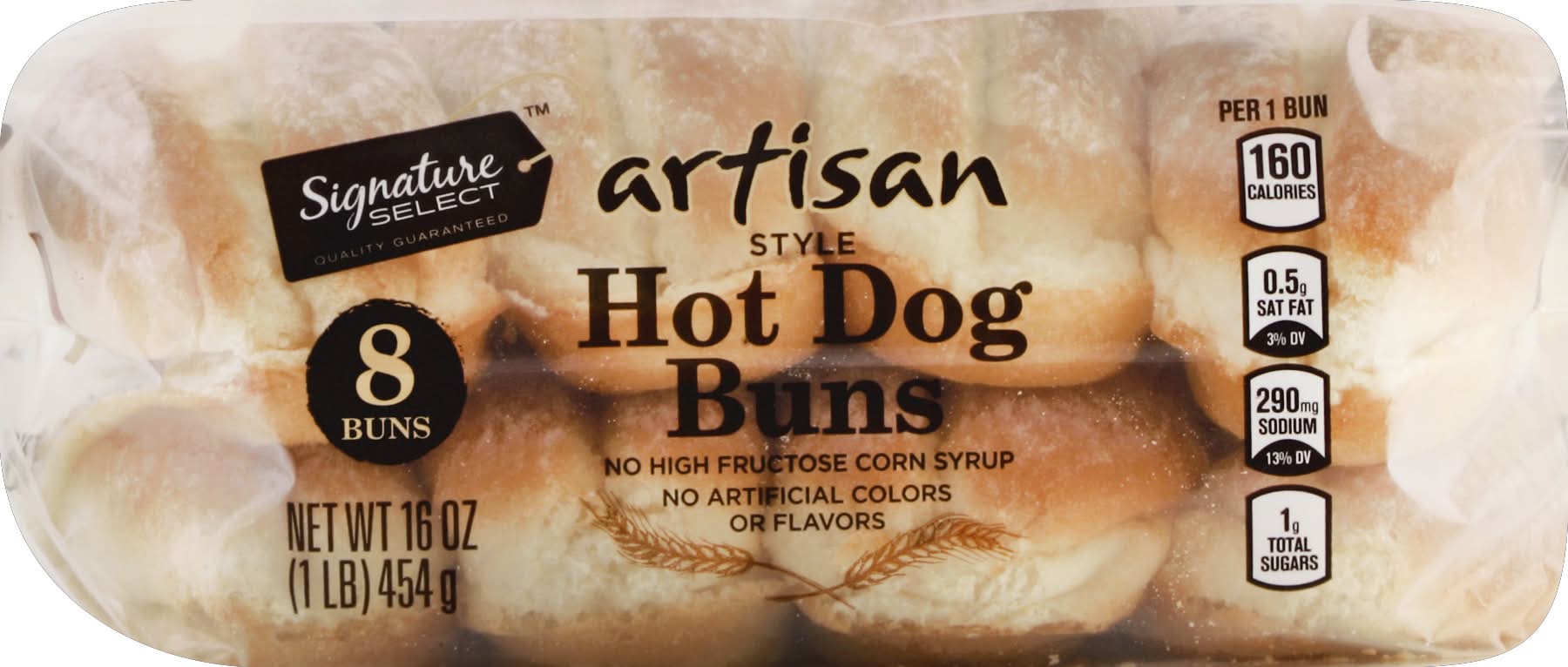 Signature Select Artisan Style Hot Dog Buns (16 oz, 8 ct)