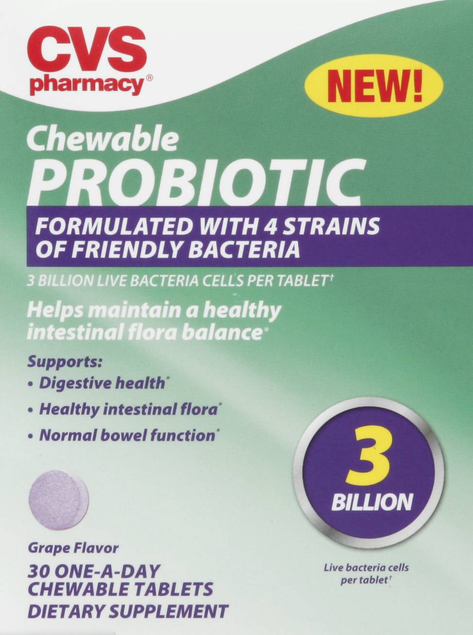 CVS Pharmacy Probiotic Tablets, Grape (30 ct)