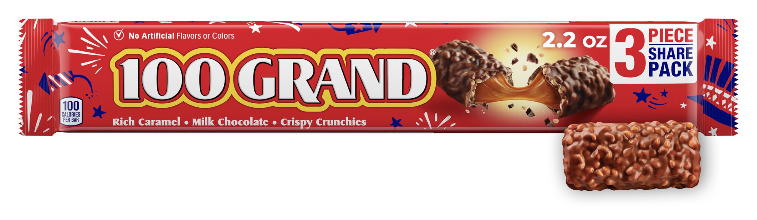 100 Grand Rich Caramel Milk Chocolate Crispy Crunchies Candy Bar (2.2 oz)