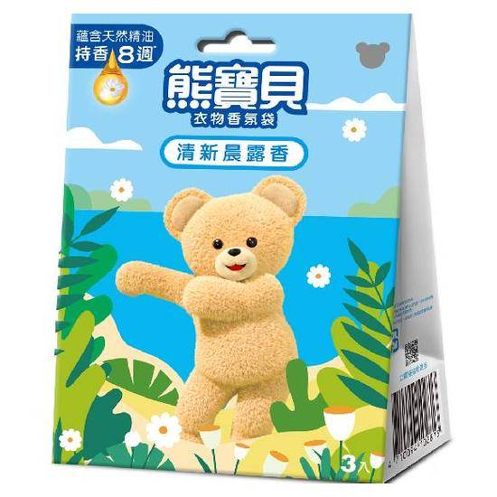 熊寶貝衣物香氛袋-清新晨露香21g(3入)