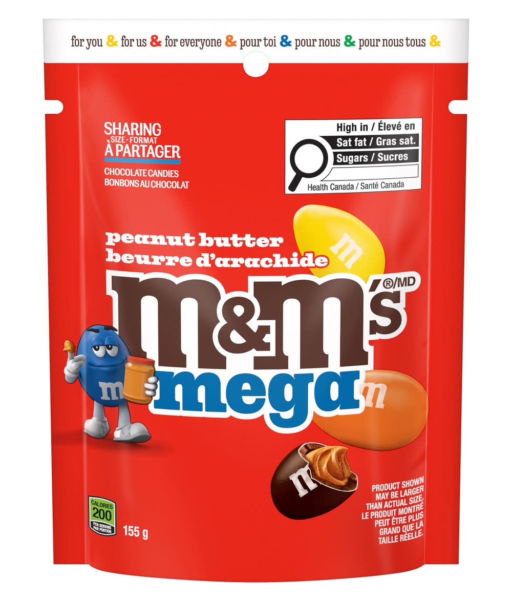 M&M's Peanut Butter Mega Milk Chocolate Candies (155 g)