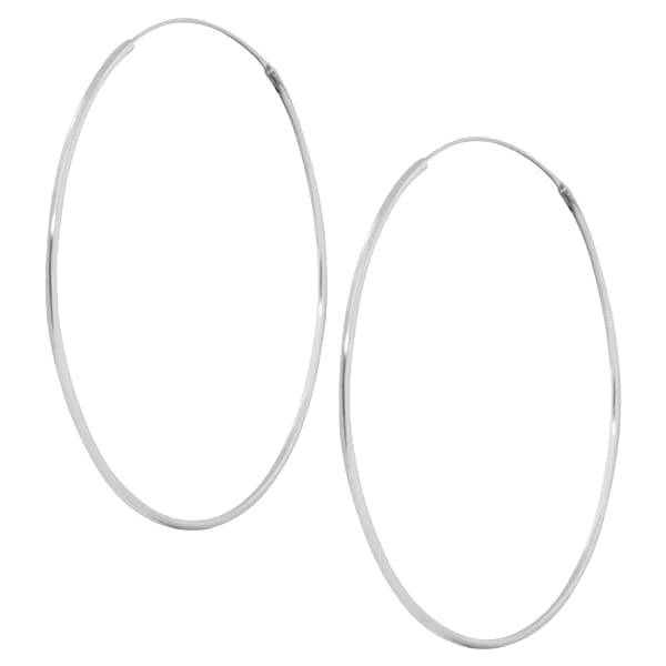 Madisynn 40mm Sterling Silver Thin Hoop Earrings