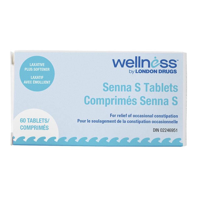 Wellness Senna S Tablets Laxative Plus Stool Softener (60 ct)