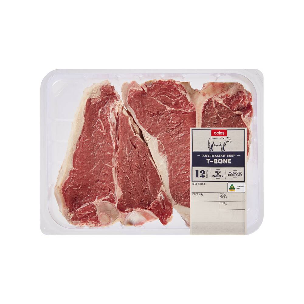 Coles Beef T Bone Steak approx. 1kg