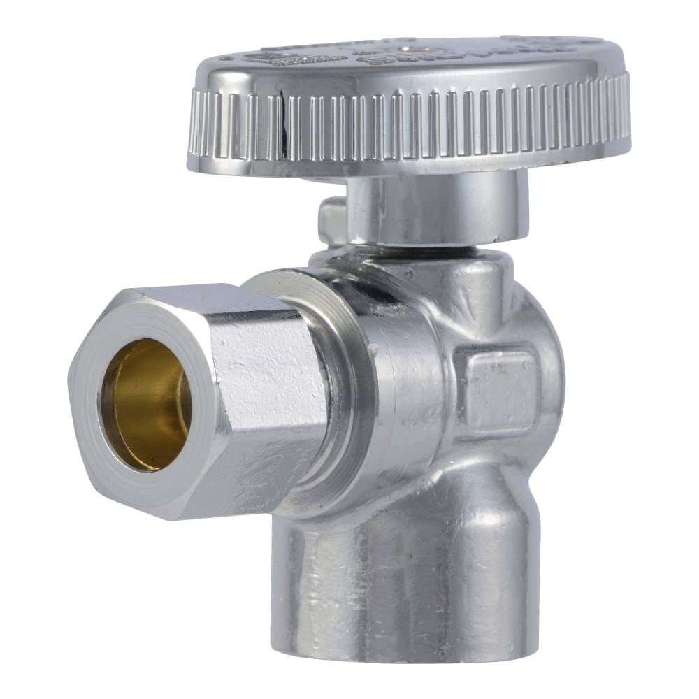 SharkBite 3/8-in FIP x 3/8-in OD Compression Brass Quarter Turn Stop Angle Valve | FIPA3838Z