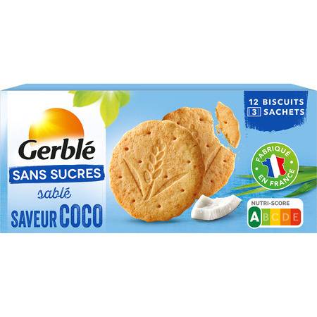 Biscuits coco sans sucres GERBLE - le paquet de 12 - 132 g